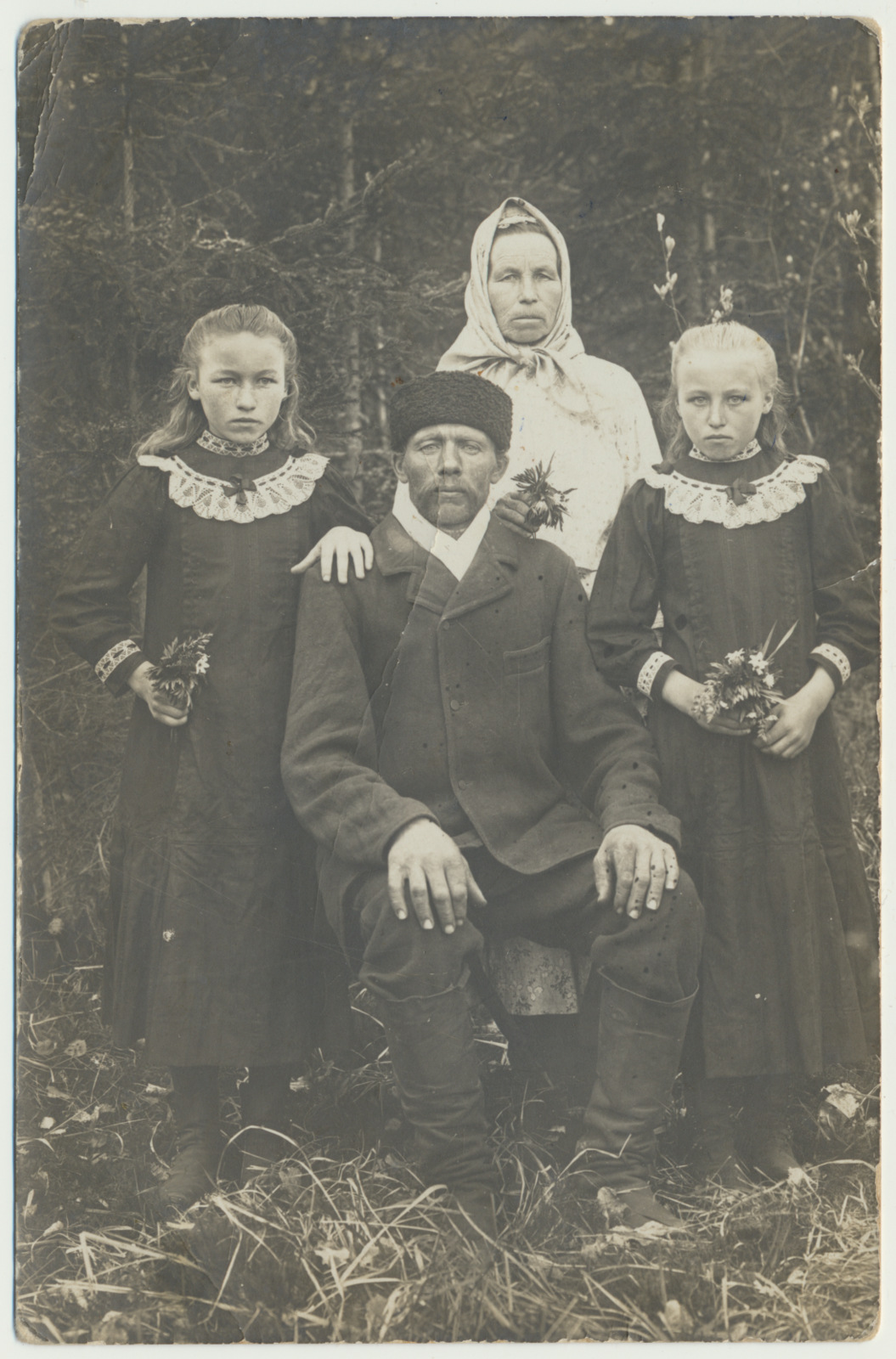 fotopostkaart, Karksi, talupere Pikkur-id 1915