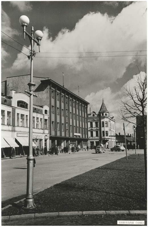 foto Viljandi, Tartu tn Keskväljak'u kohal 1958 foto E.Veliste