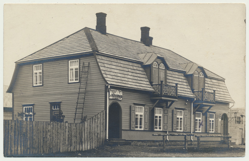 foto Tarvastu khk Mustla J.Almers'i pagariäri ja kohvimaja (kohvik) Posti tn 27, 1925, postitempel 16.10.1925