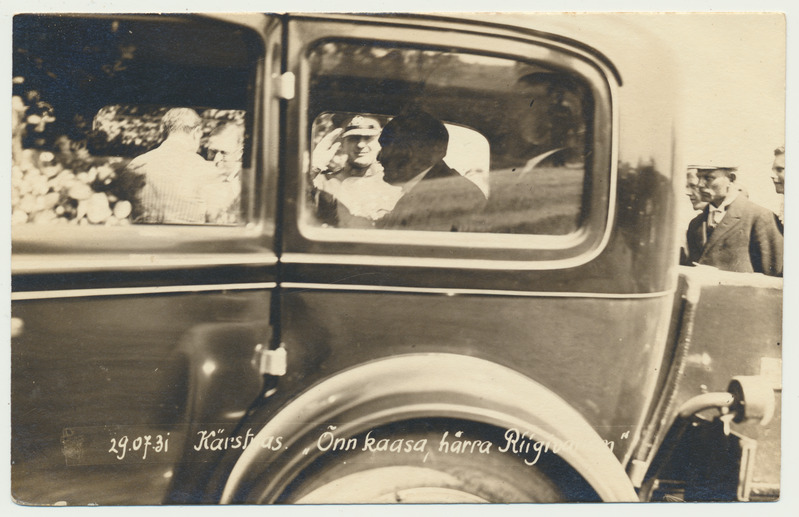 foto riigivanem K.Päts autos Kärstna 29.07.1931