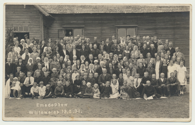 foto Pilistvere khk Villevere kool, emadepäev, grupp sh koolijuht J.Kingisepp 13.05.1934 foto A.Must