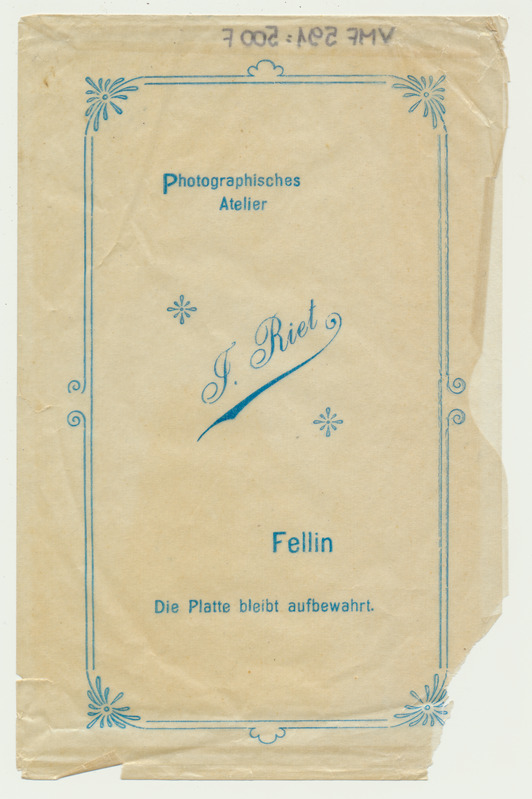 foto ümbris, kalka, J.Riet Fellin u 1910