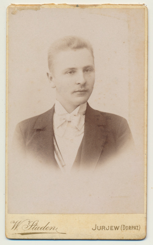 foto, Arthur Albert Seen, raudteeinsener, u 1896 foto W.Staden, Jurjew (Dorpat)