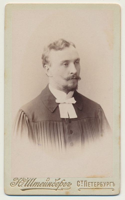 foto, Georg Alfred Johann Rosenberg, kirikuõpetaja, 8.04.1898 foto J.O.Steinberg St.Peterburg