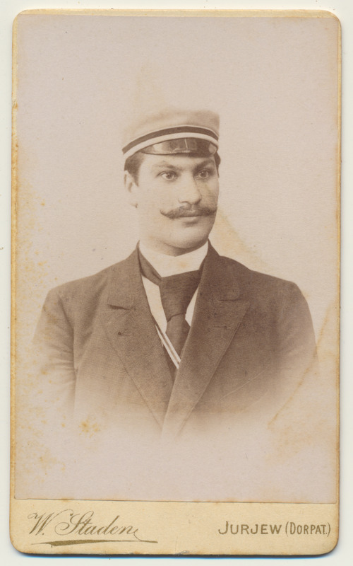 foto, TÜ vilistlane, Valtin? mees, pühendus 10.09.1899 notar Gustav Seen'ele, foto W.Staden Jurjew