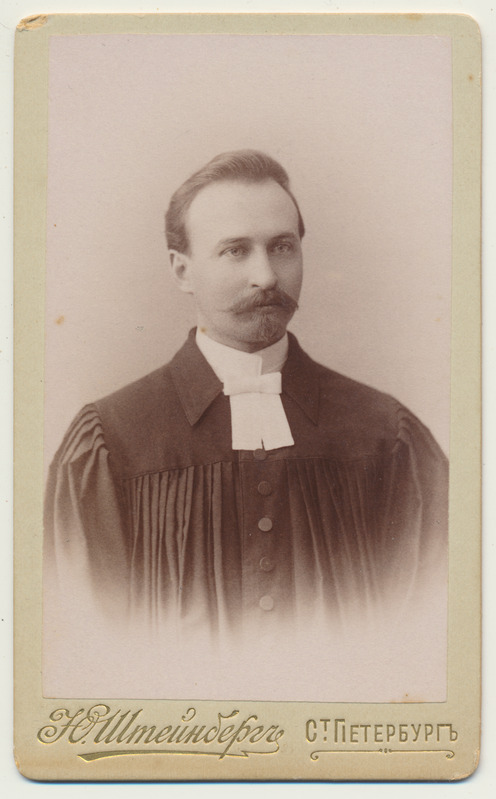 foto, pastor Johan Keerig 19.06.1899 foto J.Steinberg St.Peterburg