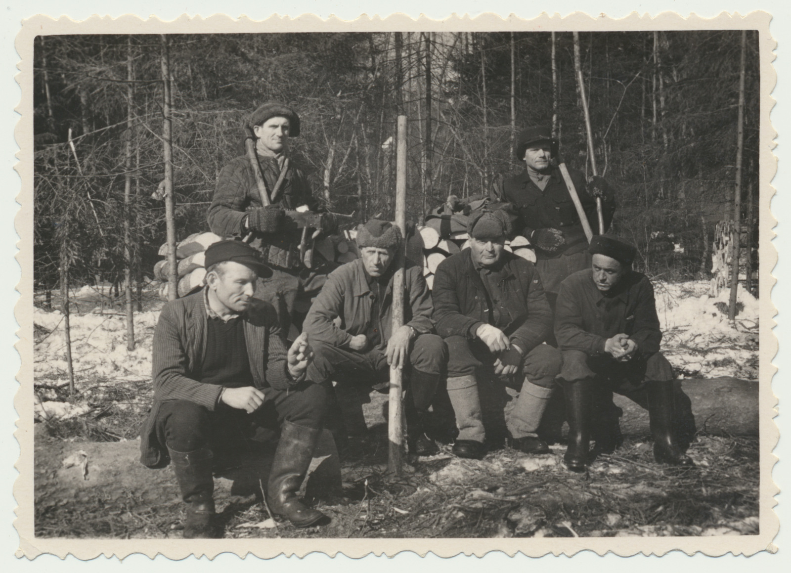 foto, Viljandimaa, metsatööliste grupp, u 1940