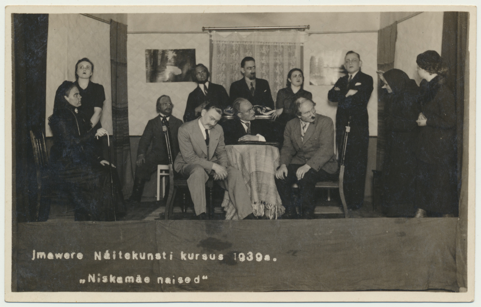 foto, Imavere näitekunsti kursus, etendus Niskamäe naised, 1939