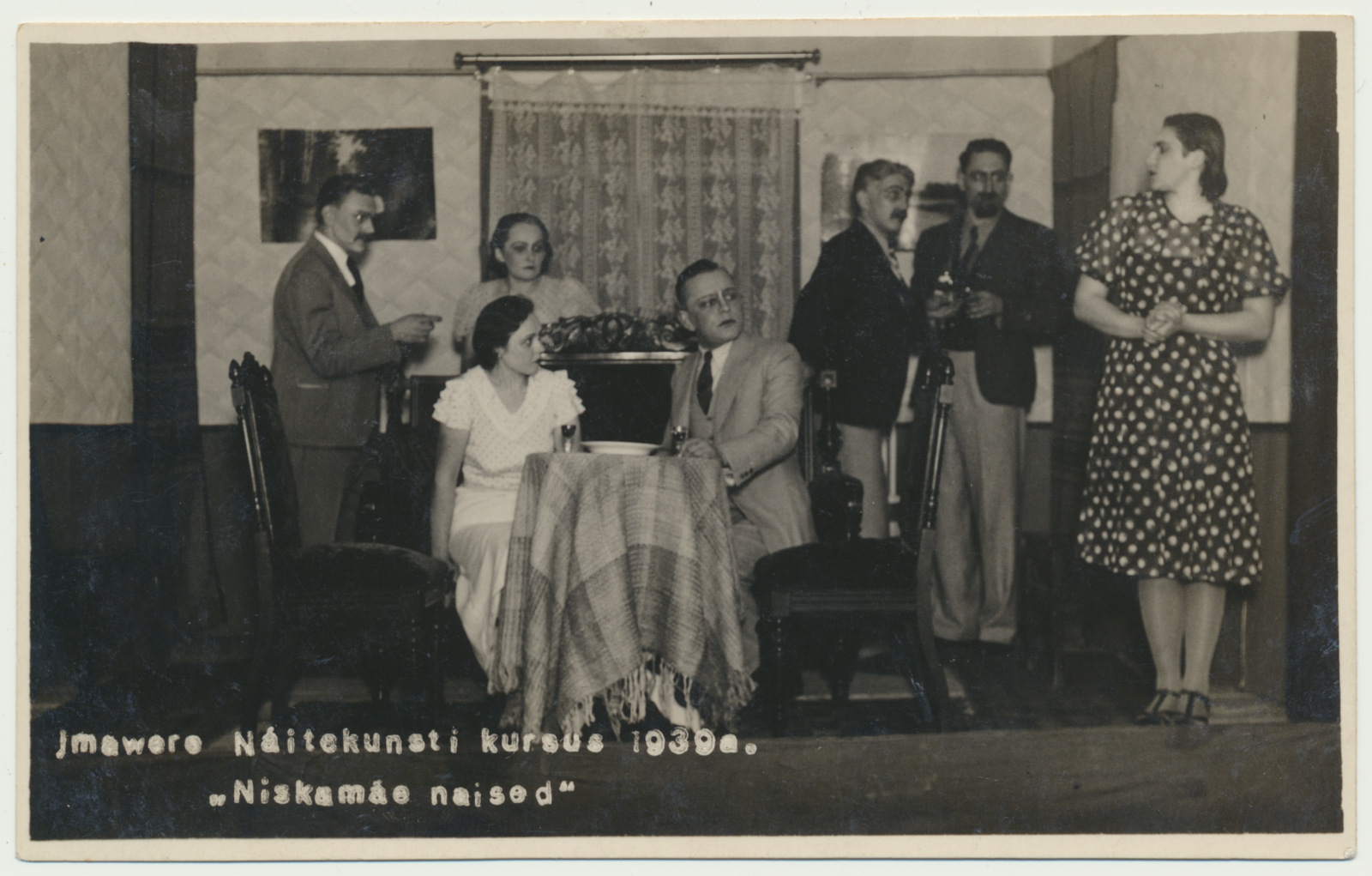 foto, Imavere näitekunsti kursus, etendus Niskamäe naised, 1939