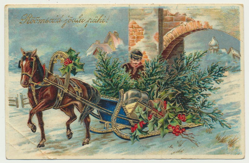 piltpostkaart, jõulukaart Rõõmsaid jõulupühi, 1924
