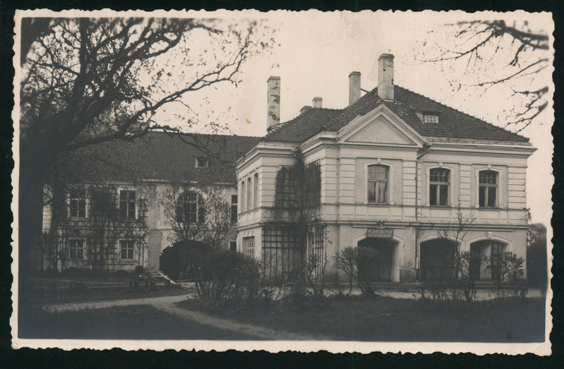 fotopostkaart, Helme khk, Kärstna mõisahoone, 6-klassiline algkool, u 1935, foto A. Masing