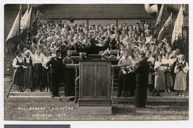 fotopostkaart, Pilistvere khk, Pilistvere laulupäev, 01.08.1937 foto J. Kalju?