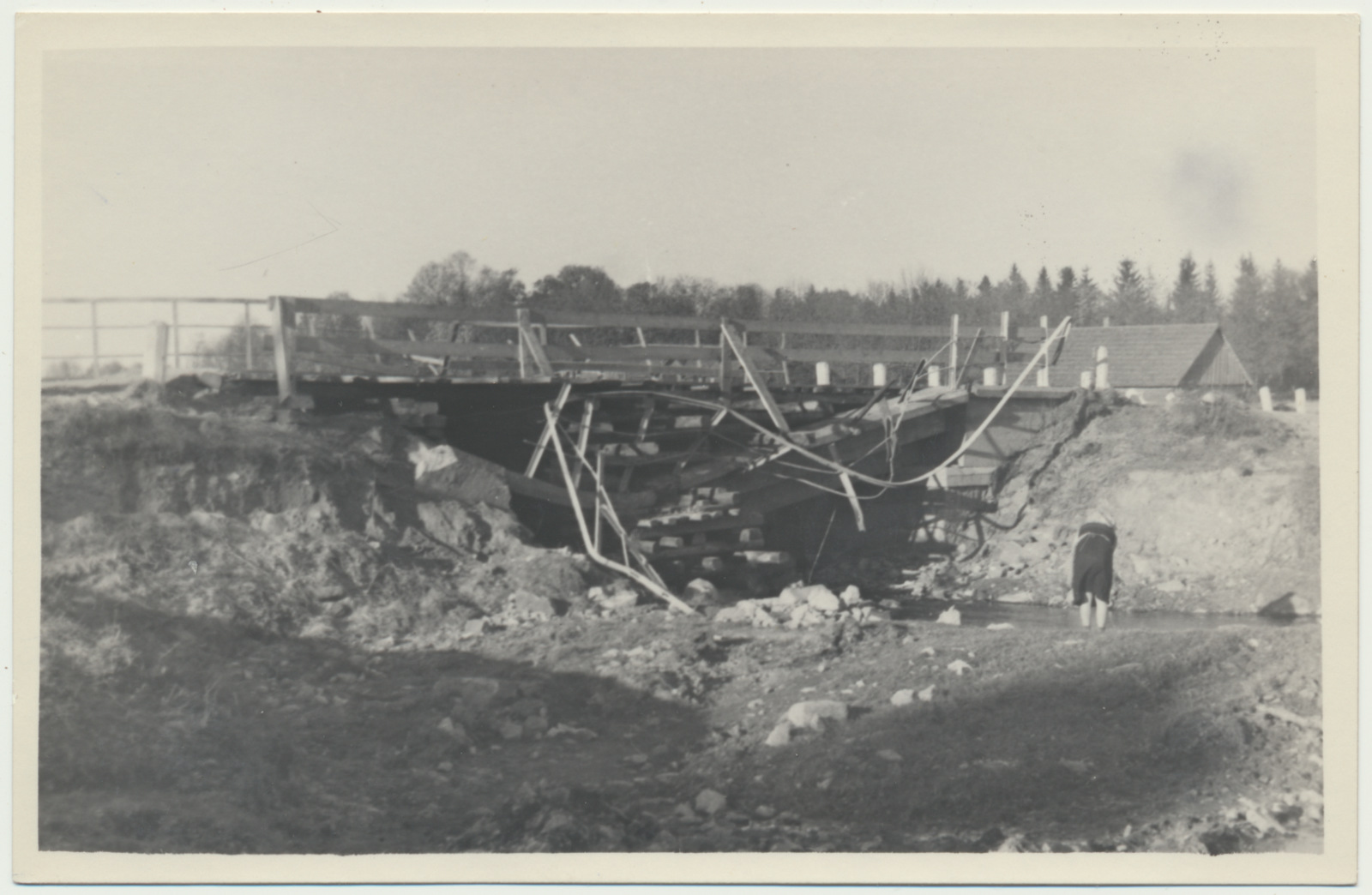 foto Pilistvere sild, purustatud 1944, foto E.Rang 1944