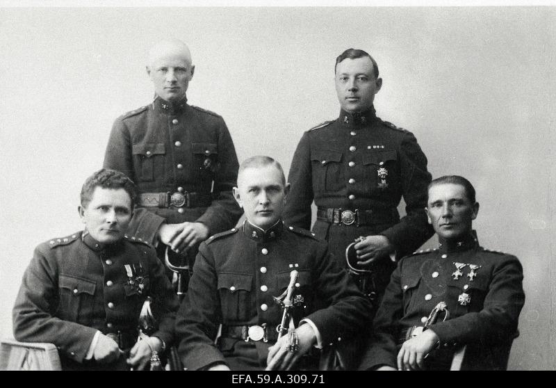 Members of Kuperjanov's single football battalion. Front left 1. Captain R. Kuslap.