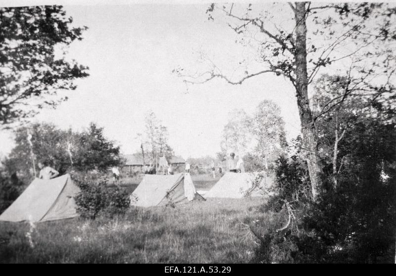 Kuressaare German school students' tents during the journey along Saaremaa.