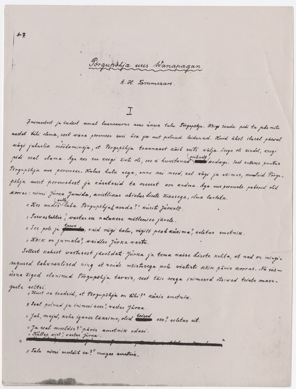 Fotokoopia Põrgupõhja uue Vanapagana käsikirja 1 lk. ja epiloog