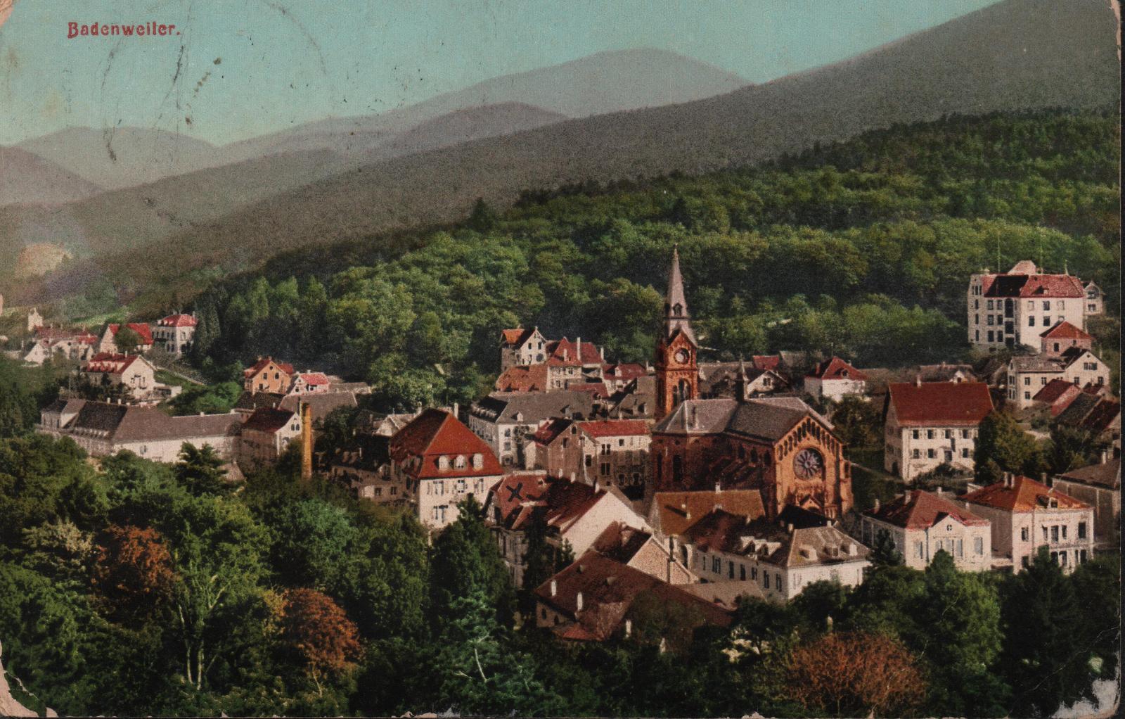 Värviline postkaart Badenweileri vaatega.