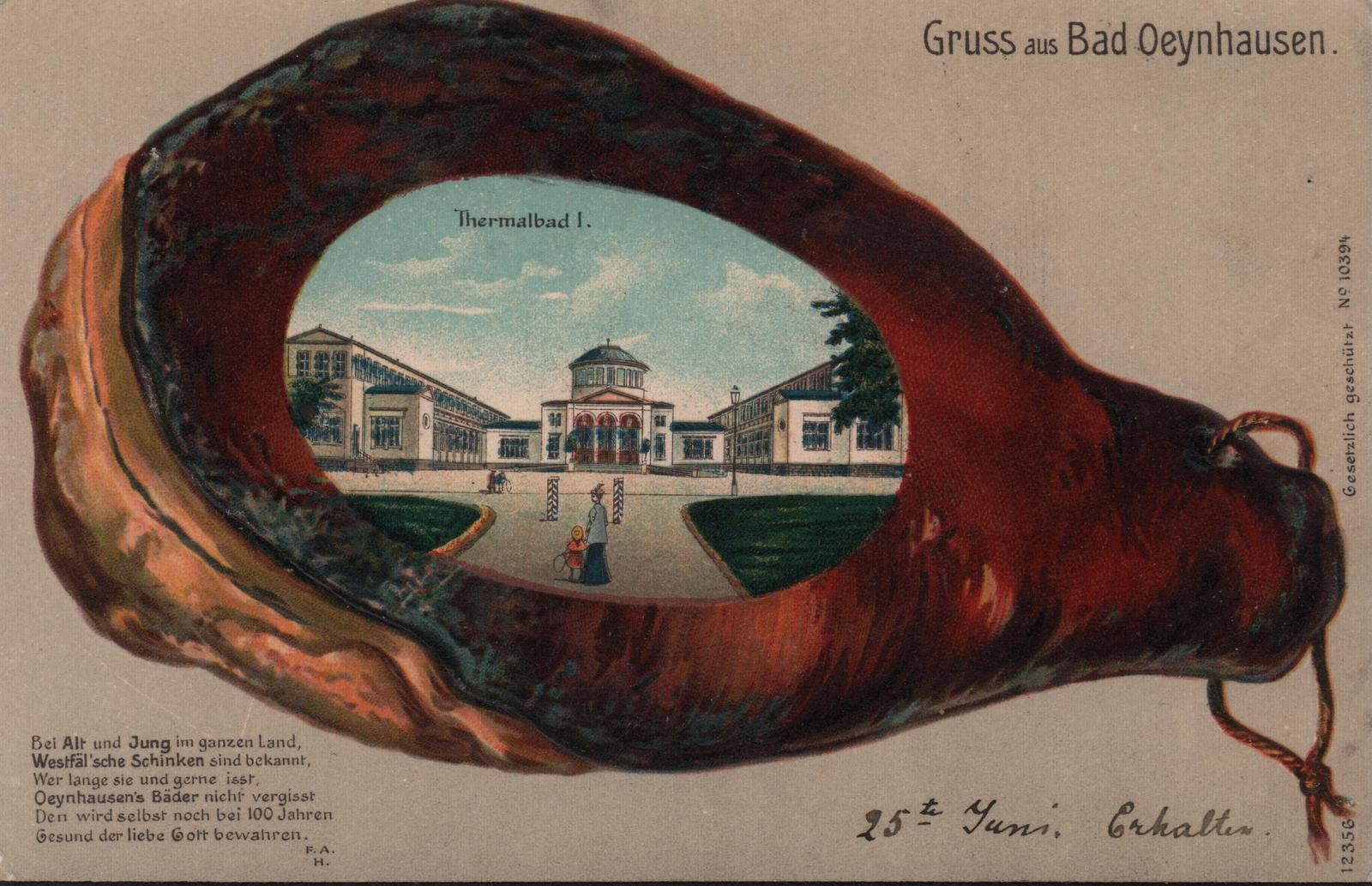 Värviline piltpostkaart Gruss aus Bad Oeynhausen.