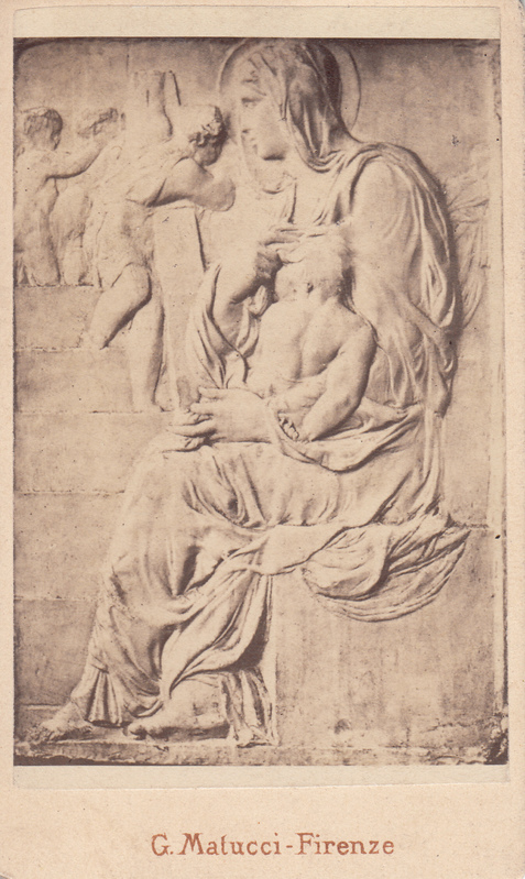 Madonna trepil. Foto Michelangelo Buonarotti reljeefist Casa Buonarrotis Firenzes