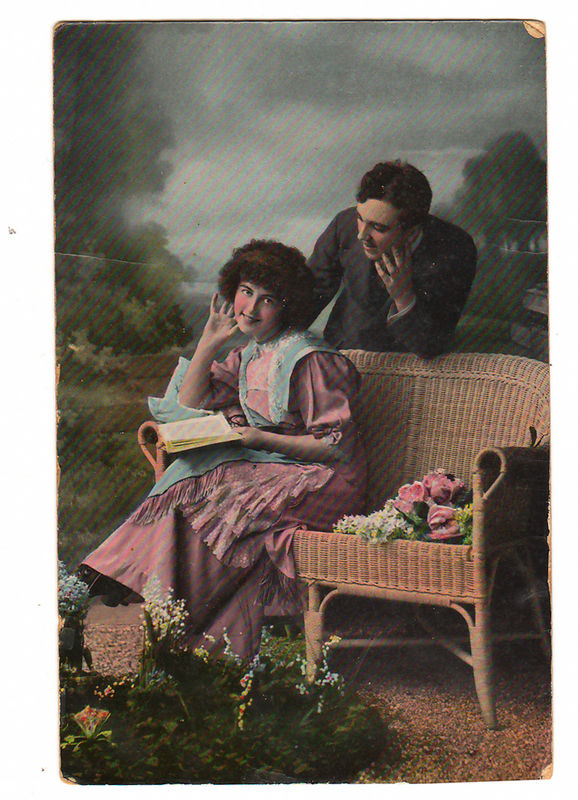 Postkaart: mees ja naine
