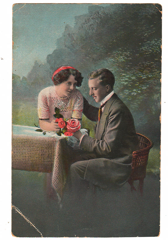 Postkaart: mees ja naine
