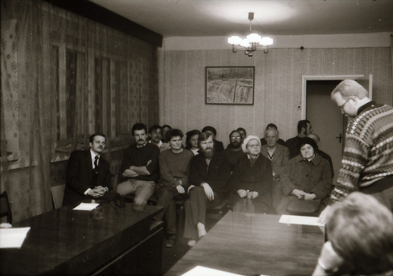 Mart Laar ja publik Eesti Kristlik-Demokraatliku Liidu koosolekul