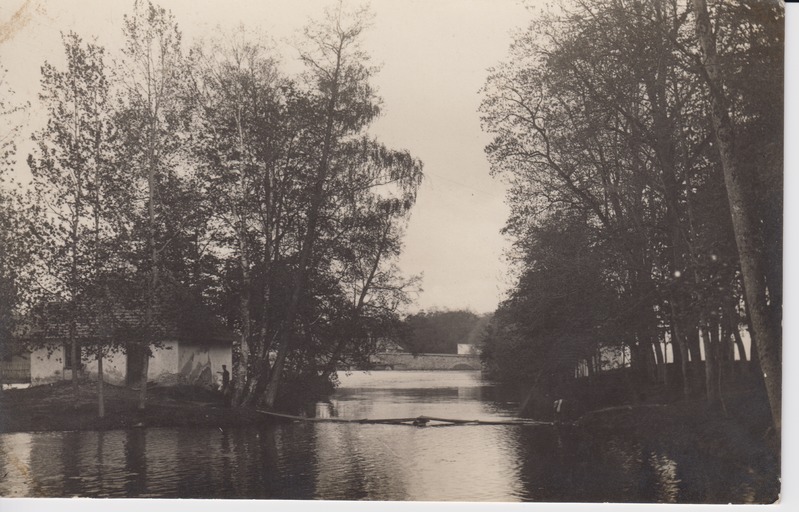 Põltsamaa jõgi, Saunasaar, purre, Suur sild. 1920.-1930. aastad. Foto August Mik