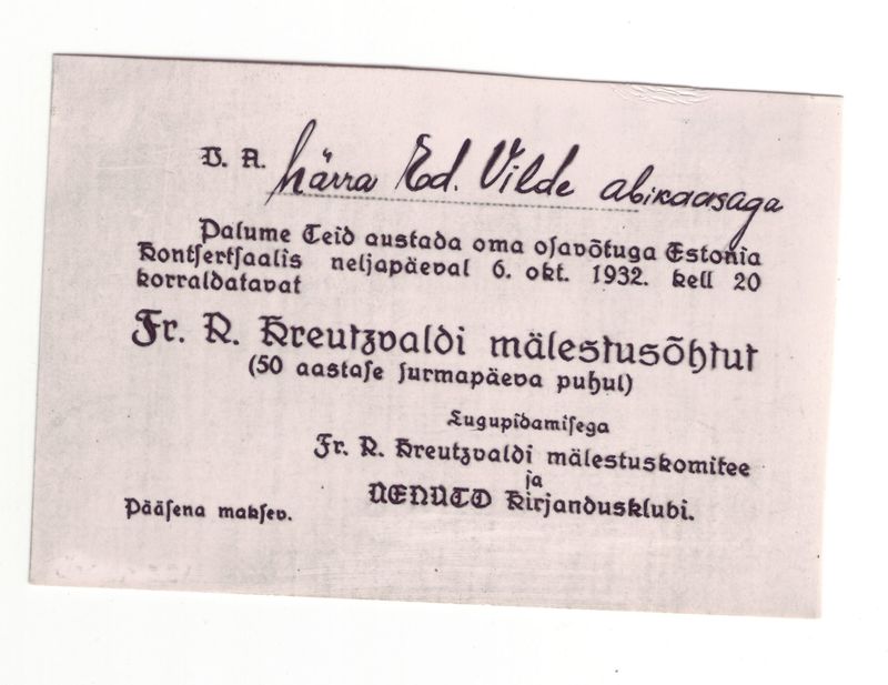 Fr. R. Kreutzwaldi mälestusõhtu