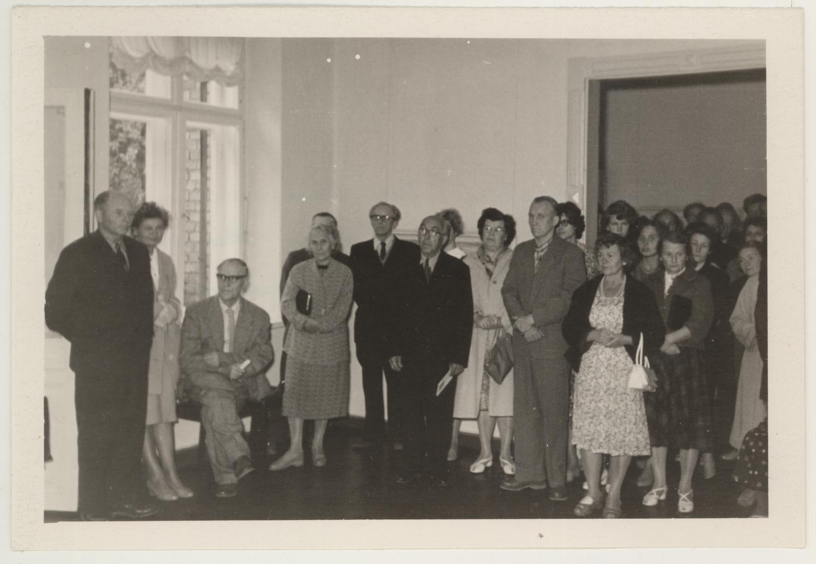Prof. Aleksander Vardi 60. sünnipäeva tähistava näituse avamine 3. sept. 1961.