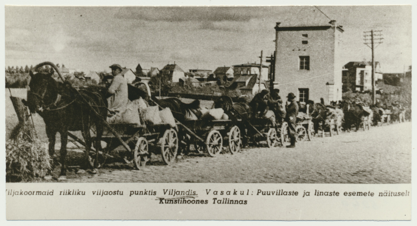 fotokoopia, viljakoormad, riiklik viljaostu punkt, Viljandi, Vaksali tn, 1940