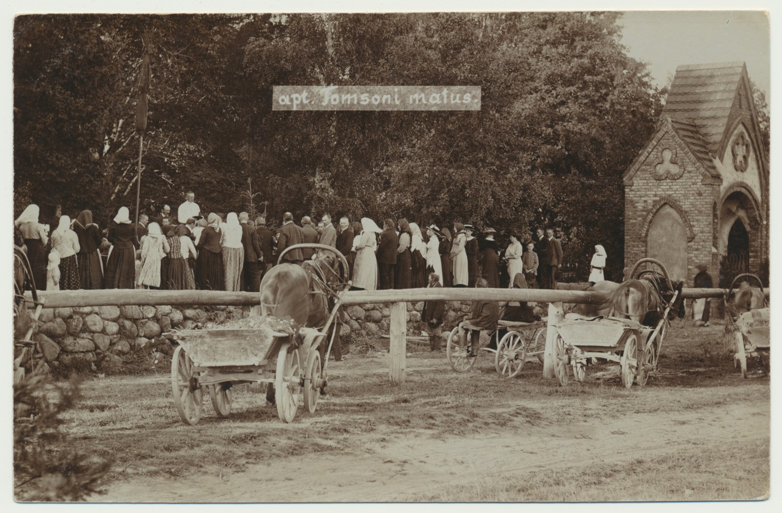 foto, Viljandimaa, Paistu, apteeker Tomsoni matuselised, 1914, foto H. Silk