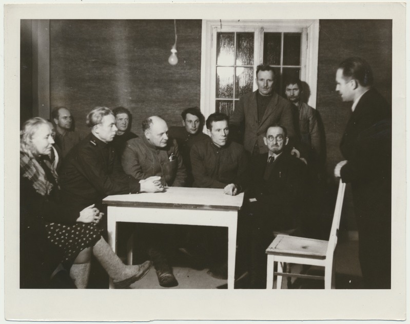 foto, Viljandimaa, kolhoos Lembitu, koosolek, 1950, foto A. Vanamõis