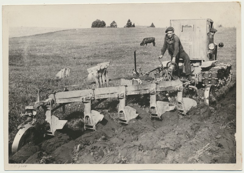 foto, Viljandimaa, Sakala kolhoos, sügiskünd, u 1950, foto A. Vanamõis