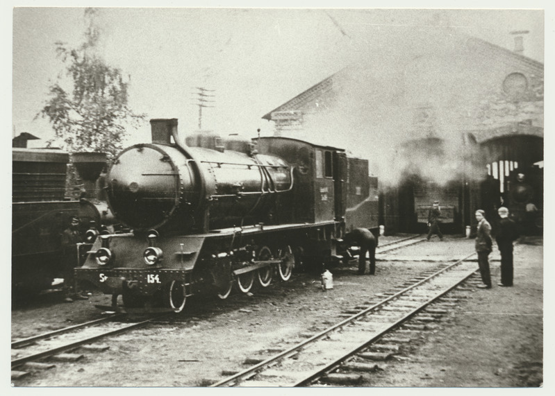 fotokoopia, Viljandimaa, Mõisaküla, kaubarongi vedur Sk-154, 1932