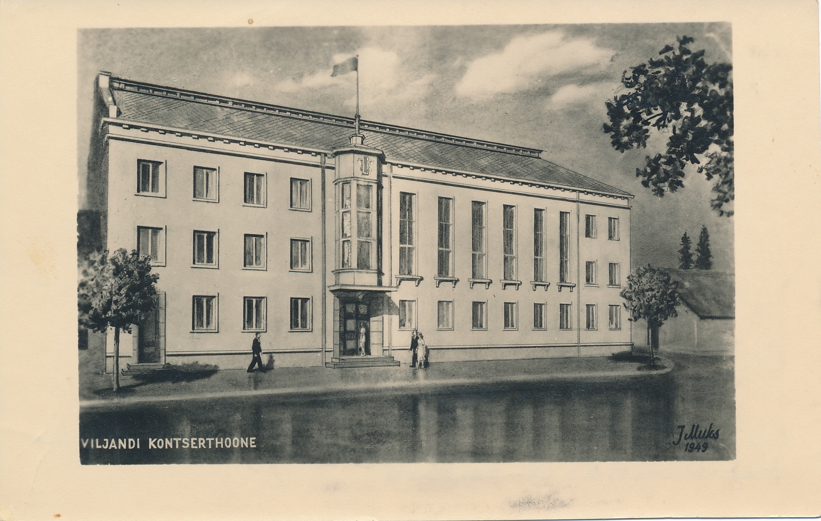 foto, Viljandi kultuurimaja (Tallinna t 5), kavand, J. Muks, 1949