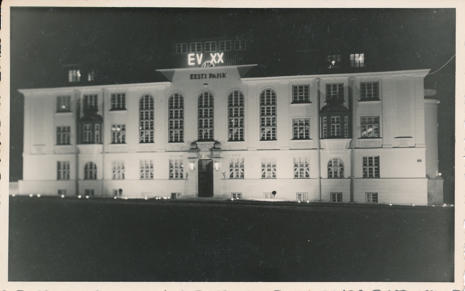 foto, Viljandi, Eesti Pank, valgustatud, 24.02.1938
