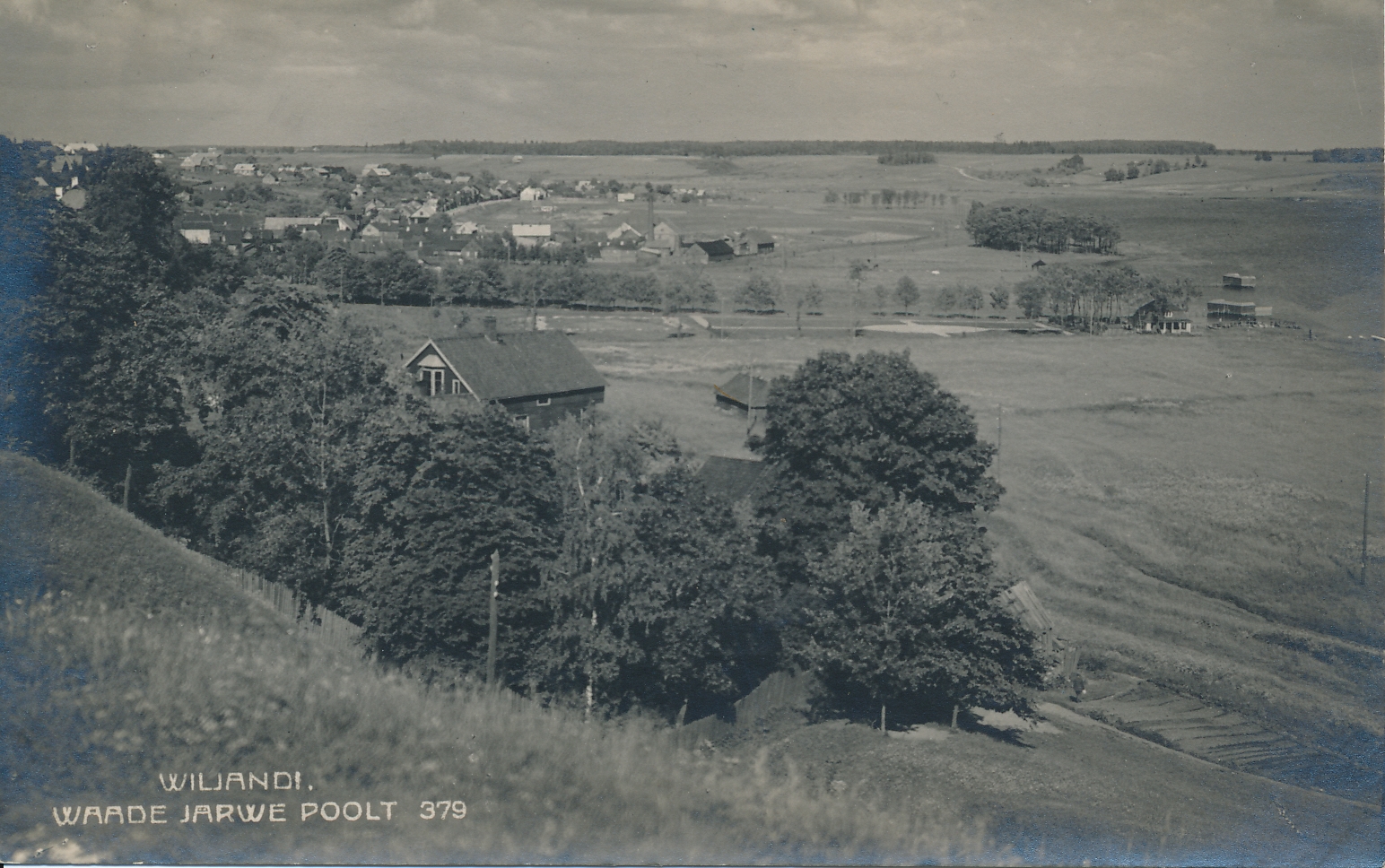 foto, Viljandi linn (põhiliselt Kivistiku), lossimägedest, u 1925, foto J. Riet