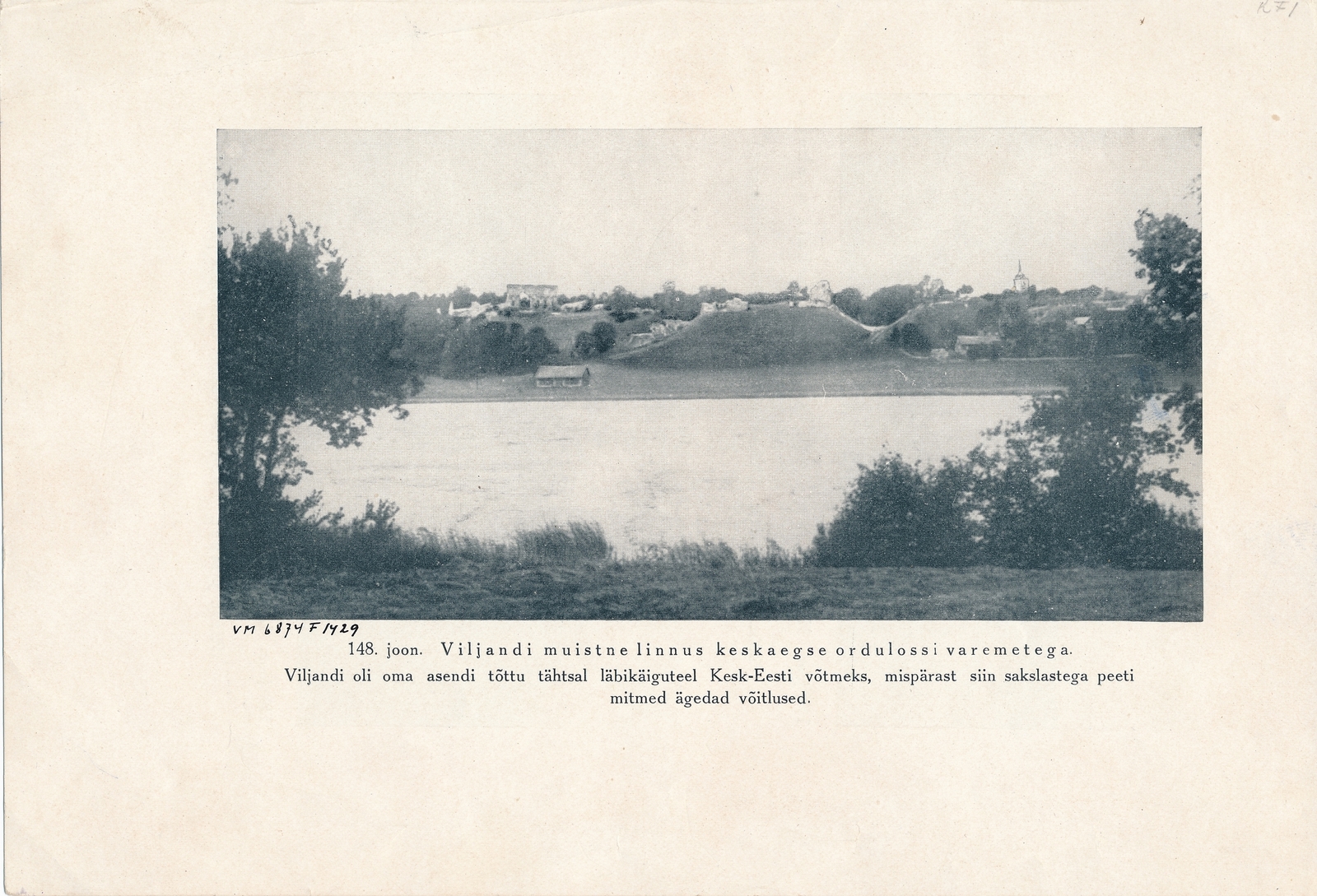 trükipilt, Viljandi, lossimäed, linn, u 1910