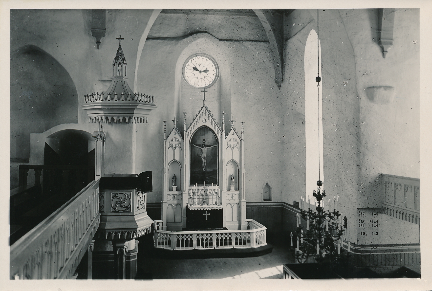 foto, Viljandimaa, Suure-Jaani kiriku altar, 1939, foto T. Parri