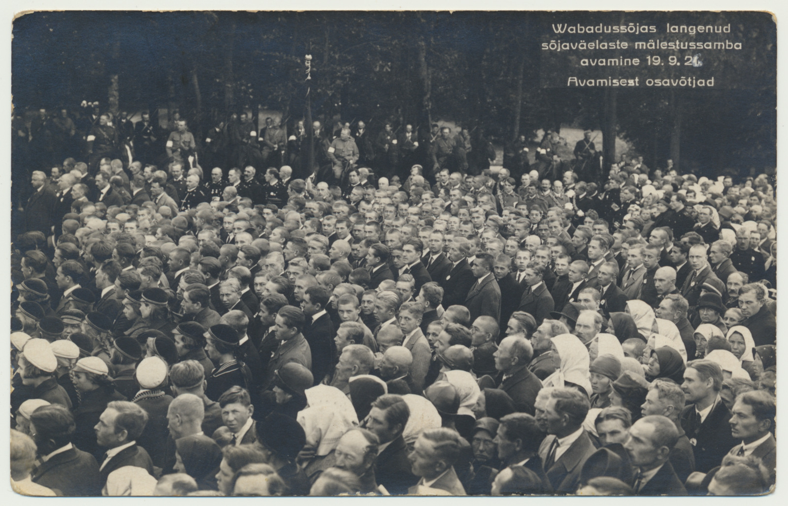 foto, Viljandi, Vabadussõjas langenute mälestussammas, avamine, 1926