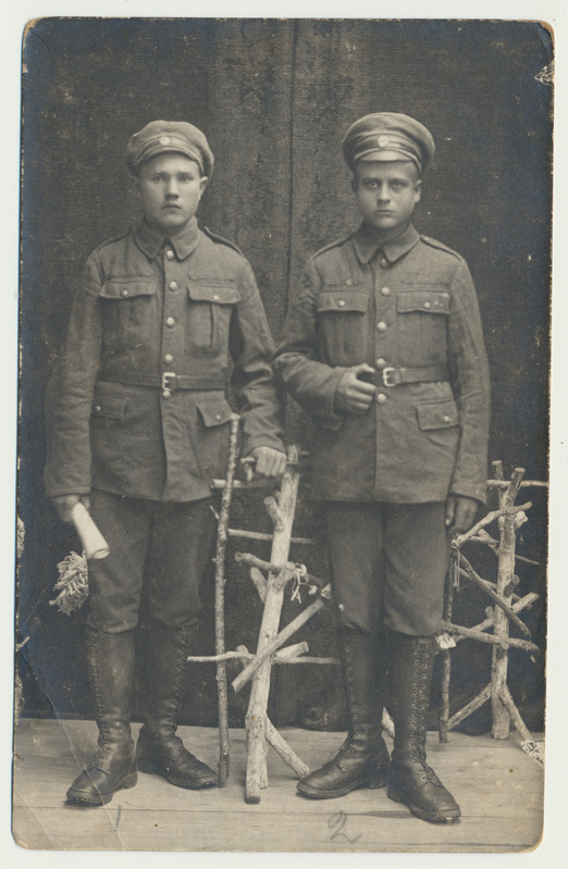 foto, Eesti Vabadussõda, sõdurid M. Ütt, A. Tähnas, u 1919