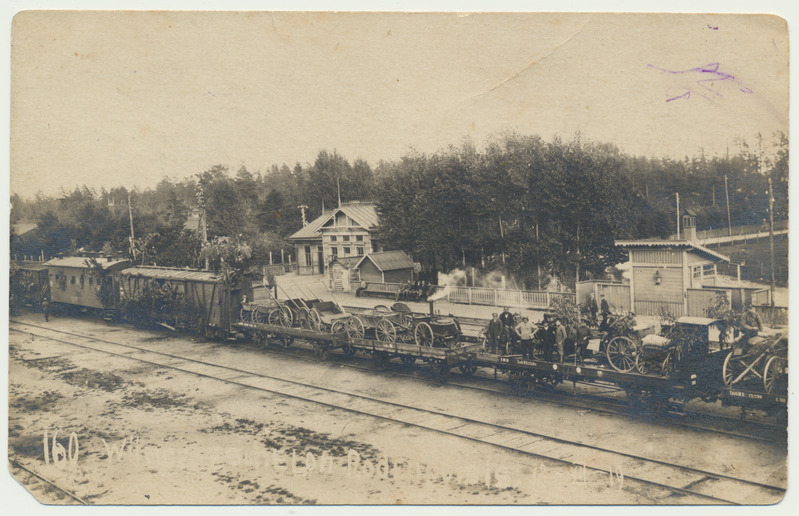 foto, Läti, Ropaži vaksal, viimane rong sõdureid Eestisse, 18.08.1919, foto Vilper&Poska