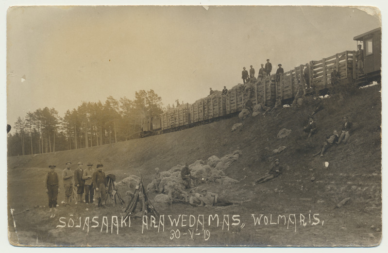 foto, Lätimaa, sõjasaagi äravedu Valmierast, 30.05.1919