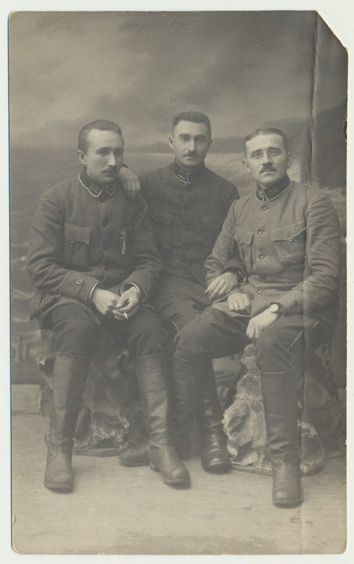 foto, Eesti, 3 sõjaväevormis meest, u 1920
