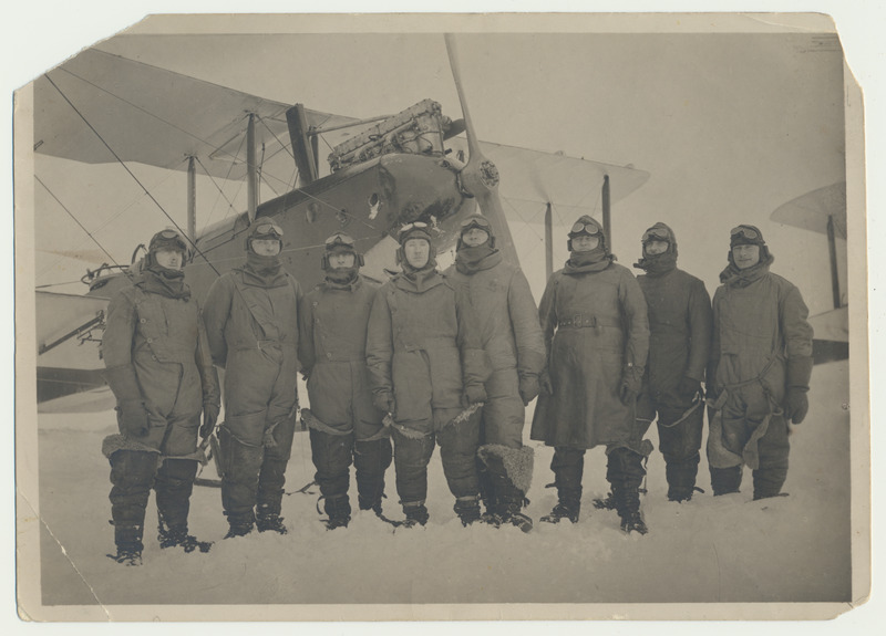 foto, Eesti Kaitsevägi, kindralstaabi kursused, õppelend, grupp, lennuk, veebruar 1924