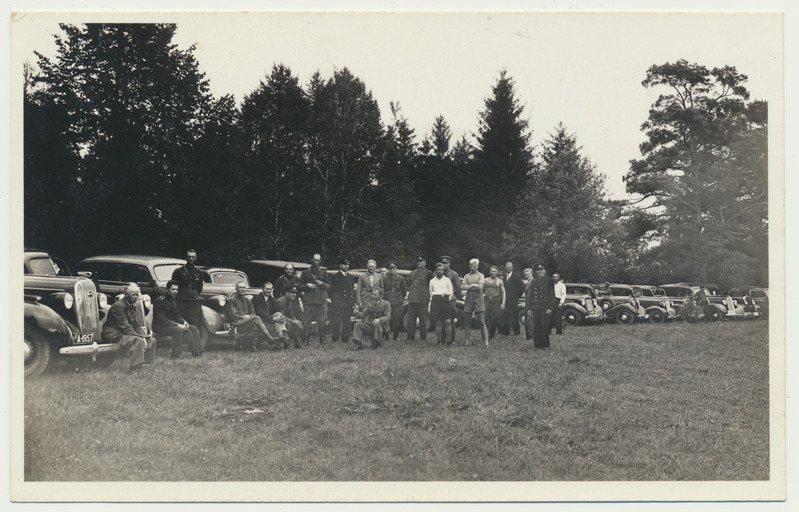 foto, Eesti, Kaitseliidu malevate juhtide kokkutulek, grupp, sõiduautod, 1938