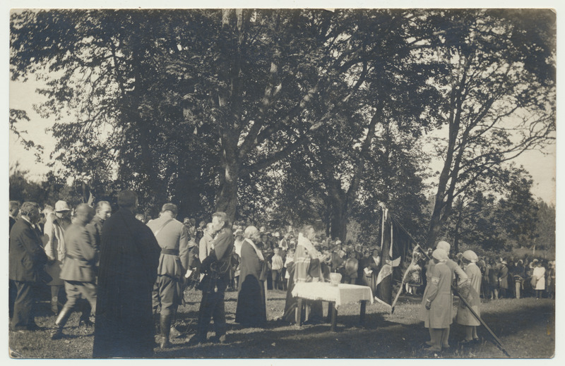foto, Viljandimaa, Kolga-Jaani?, kaitseliidu lipu õnnistamine, u 1925