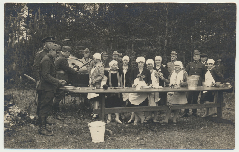 foto, Viljandimaa, Põhjaka küla, Kaitseliidu Sakalamaa Malev, õppused, lõuna, 1928