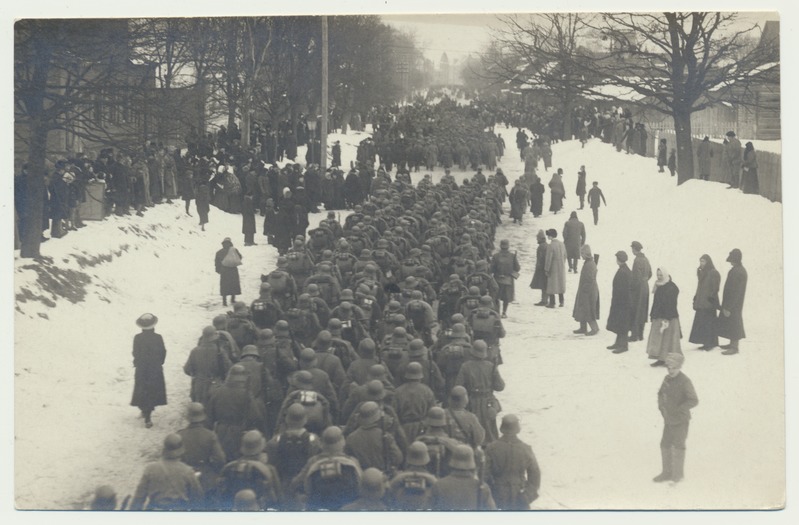 foto, Tartu, Saksa okupatsiooniväe kolonnid, 23.02.1918