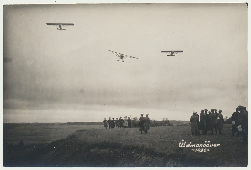 foto, Eesti Kaitsevägi, üldmanööver, 3 lennukit, september 1930